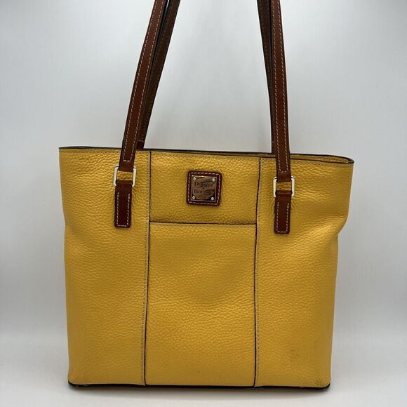 Dooney & Bourke Pebble Grain Small Lexington Tote - Mustard - Authentic - Picture 1 of 15